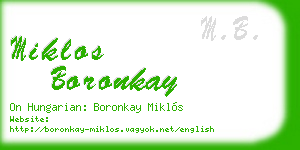 miklos boronkay business card