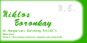 miklos boronkay business card
